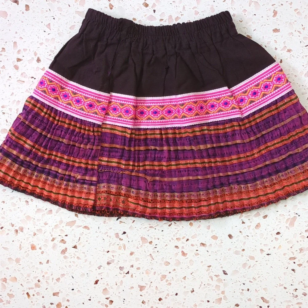 Mexico Local Made | Gathered Elastic Waist Skirt | XS